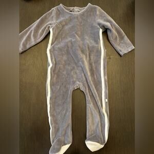 Briobebe Baby Velour One Piece Sleeper 12M Gray EUC